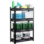 Scaffalatura da Garage Resistente a 4 Ripiani 91x36x137cm, Capacità 2721kg, Acciaio Grigio Scuro, Ripiani Regolabili e Fissi