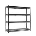 Atlas Shelving 4-Tier 72"x24"x72" Heavy Duty Garage Shelving Load 8000lbs Hammertone: Steel Utility Storage, Adjustable Shelves