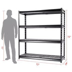 Scaffalatura da garage per impieghi gravosi a 4 ripiani 183x61x183 cm 3629 kg, in acciaio effetto martellato, ripiani regolabili