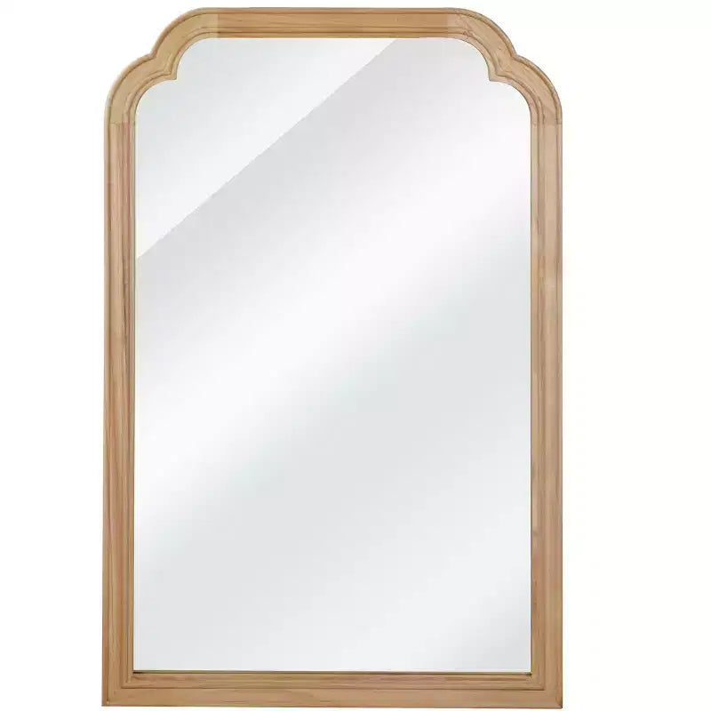 Specchio decorativo con cornice in legno massiccio, angoli arrotondati, 20 x 30, per camera da letto, bagno, soggiorno, legno naturale