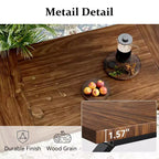 Tavolo da pranzo industriale da 70,8 pollici per 6-8 persone, piano in legno massello con struttura in metallo, tavolo rettangolare da cucina e sala da pranzo