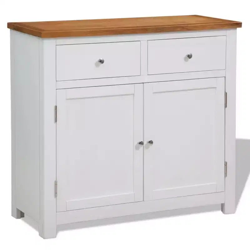 vidaXL Credenza 90x33.5x83 cm in legno massello di quercia