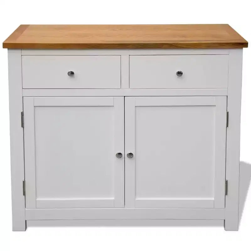 vidaXL Credenza 90x33.5x83 cm in legno massello di quercia