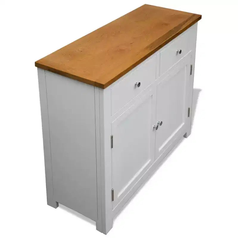 vidaXL Credenza 90x33.5x83 cm in legno massello di quercia