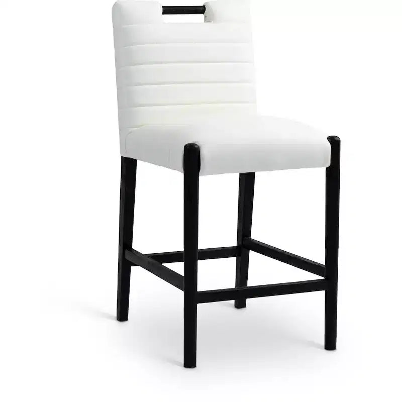 Meridian Furniture,Aimee Cream Vegan Leather Counter Stool