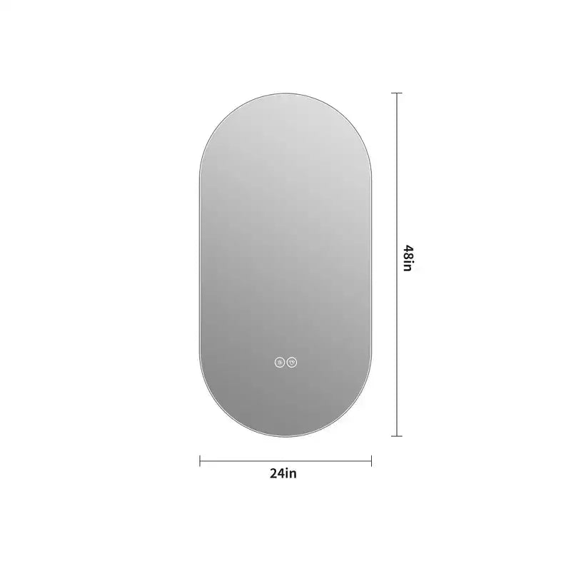 Specchio da bagno ovale moderno da 48" con LED anti-appannamento e modalità di illuminazione regolabili