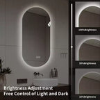 Specchio da bagno ovale moderno da 48" con LED anti-appannamento e modalità di illuminazione regolabili