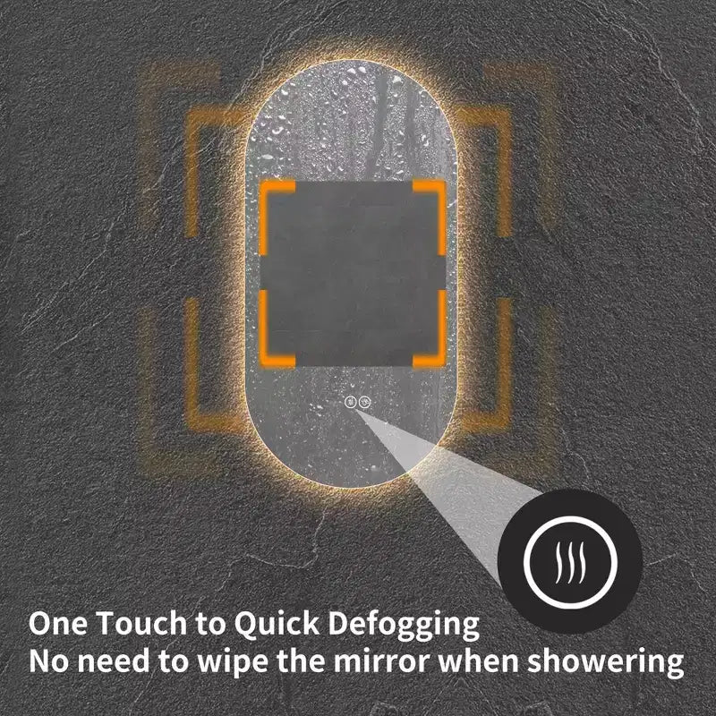 Specchio da bagno ovale moderno da 48" con LED anti-appannamento e modalità di illuminazione regolabili