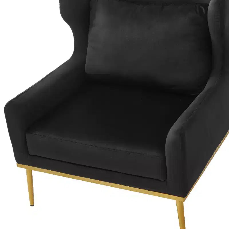 Poltrona moderna in velluto con cuscino