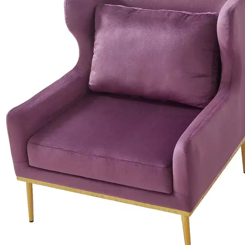 Poltrona moderna in velluto con cuscino