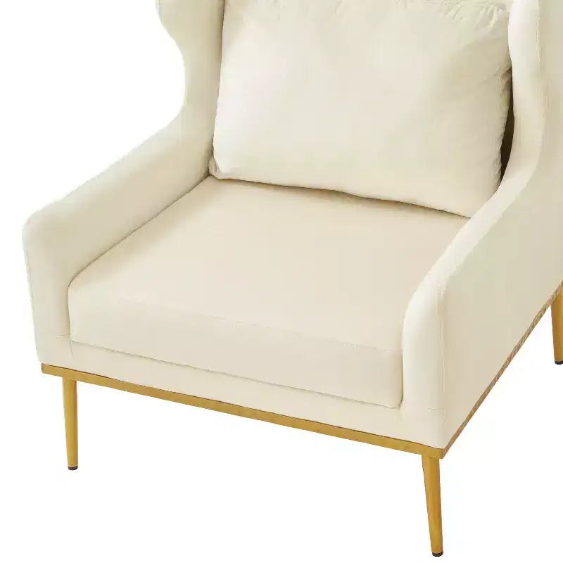 Poltrona moderna in velluto con cuscino