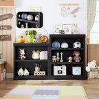 Libreria a 2/3/5/6 livelli, Scaffale in stile rustico, larga 60 cm/80 cm con ripiani regolabili, Scaffale espositivo aperto con design antiscivolo per l'ufficio di casa