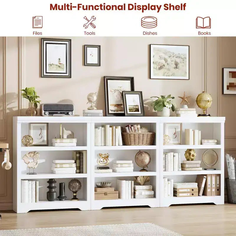 Libreria a 2/3/5/6 livelli, Scaffale in stile rustico, larga 60 cm/80 cm con ripiani regolabili, Scaffale espositivo aperto con design antiscivolo per l'ufficio di casa