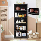 Libreria a 2/3/5/6 livelli, Scaffale in stile rustico, larga 60 cm/80 cm con ripiani regolabili, Scaffale espositivo aperto con design antiscivolo per l'ufficio di casa