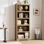 Libreria a 2/3/5/6 livelli, Scaffale in stile rustico, larga 60 cm/80 cm con ripiani regolabili, Scaffale espositivo aperto con design antiscivolo per l'ufficio di casa