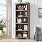 Libreria a 2/3/5/6 livelli, Scaffale in stile rustico, larga 60 cm/80 cm con ripiani regolabili, Scaffale espositivo aperto con design antiscivolo per l'ufficio di casa