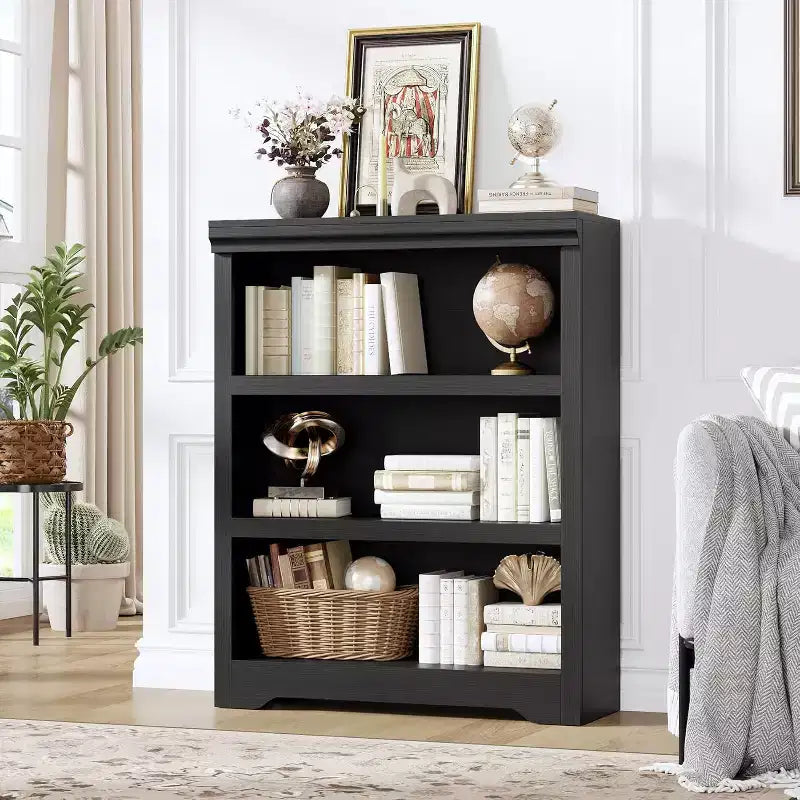 Libreria a 2/3/5/6 livelli, Scaffale in stile rustico, larga 60 cm/80 cm con ripiani regolabili, Scaffale espositivo aperto con design antiscivolo per l'ufficio di casa