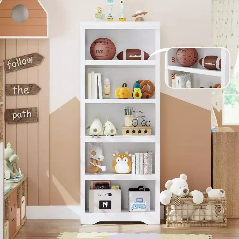 Libreria a 2/3/5/6 livelli, Scaffale in stile rustico, larga 60 cm/80 cm con ripiani regolabili, Scaffale espositivo aperto con design antiscivolo per l'ufficio di casa