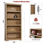 Libreria a 2/3/5/6 livelli, Scaffale in stile rustico, larga 60 cm/80 cm con ripiani regolabili, Scaffale espositivo aperto con design antiscivolo per l'ufficio di casa