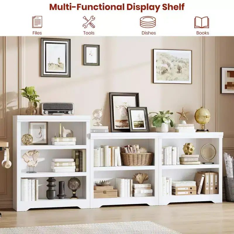 Libreria a 2/3/5/6 livelli, Scaffale in stile rustico, larga 60 cm/80 cm con ripiani regolabili, Scaffale espositivo aperto con design antiscivolo per l'ufficio di casa