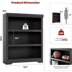 Libreria a 2/3/5/6 livelli, Scaffale in stile rustico, larga 60 cm/80 cm con ripiani regolabili, Scaffale espositivo aperto con design antiscivolo per l'ufficio di casa