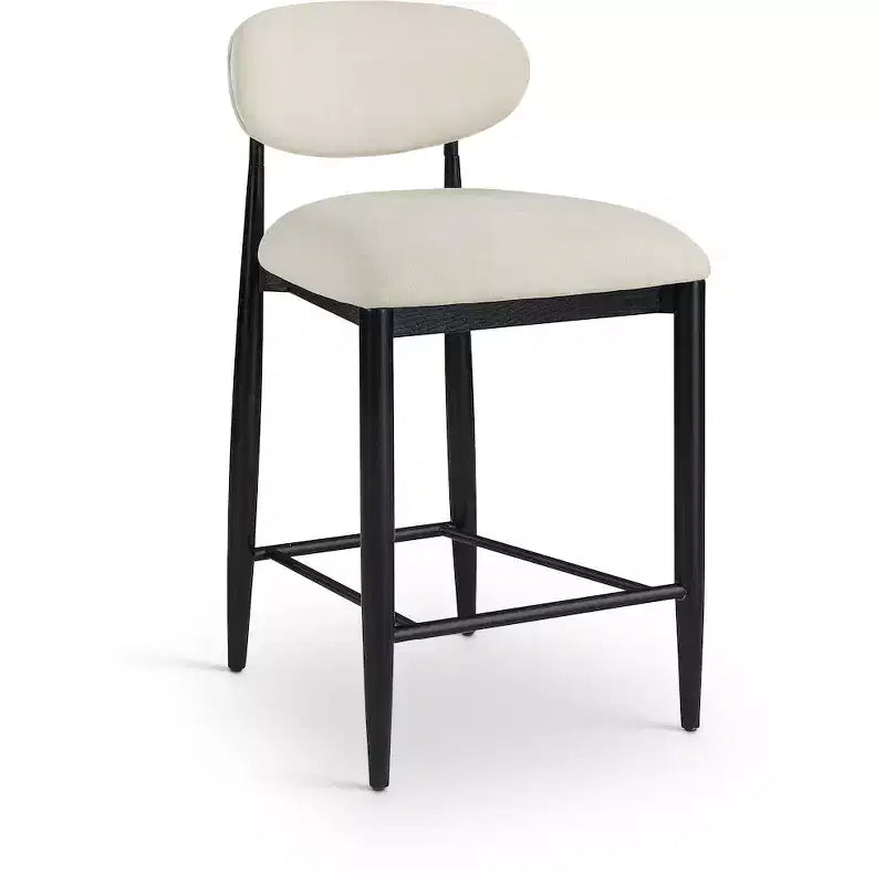 Meridian Furniture Riccio Black Finish Matte Black Iron Performance Fabric Counter Stool