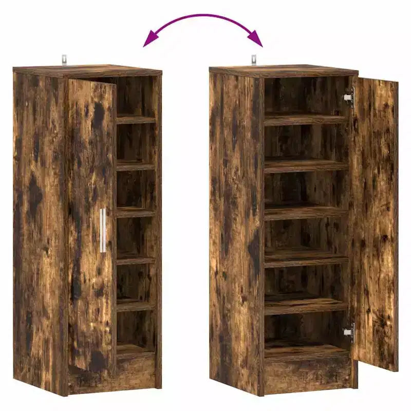 Scarpiera in legno multistrato rovere affumicato, media