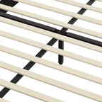 Letto a piattaforma moderno rivestito in Bouclé con testiera curva regolabile