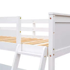 Letto a soppalco moderno singolo con scrivania integrata e mensole contenitore