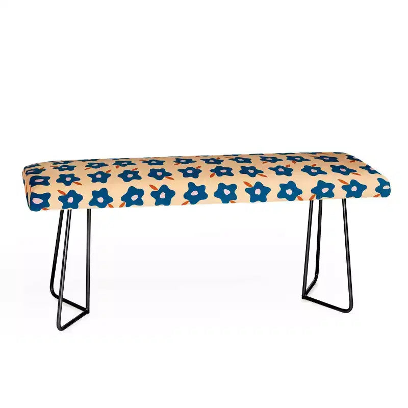 Panca a molla con fiori blu instabili blu