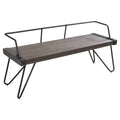 LumiSource Stefani Industrial Bench Antique Metal: Rectangle, Metal Frame, Seats 2, No Upholstery