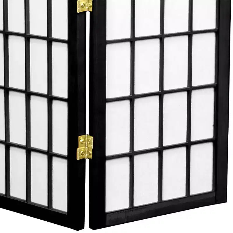 Shoji Screen da Tavolo a 6 Pannelli - Nero - 61 cm di Altezza