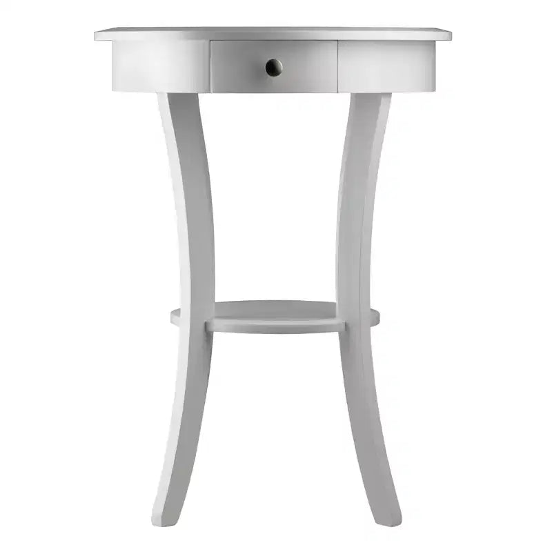 Tavolino rotondo con accenti - Bianco