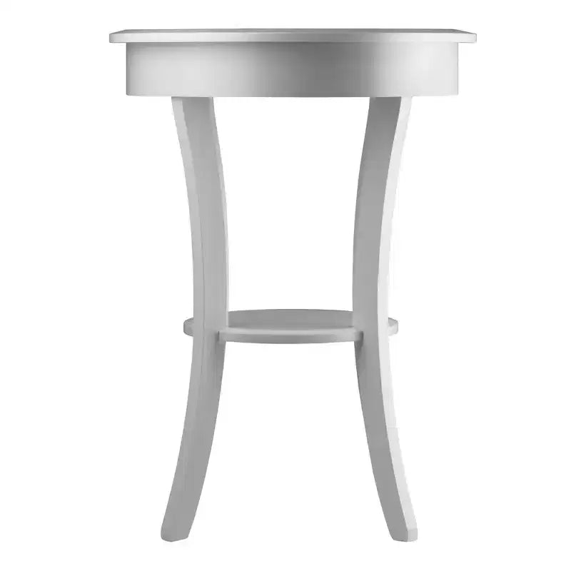Tavolino rotondo con accenti - Bianco