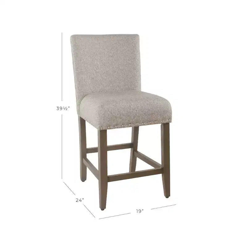 Sgabello da bancone imbottito da 61 cm con borchie