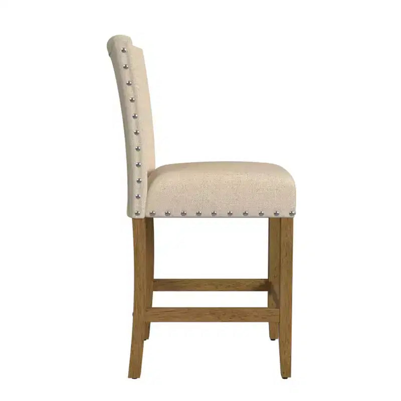 Sgabello da bancone imbottito da 61 cm con borchie