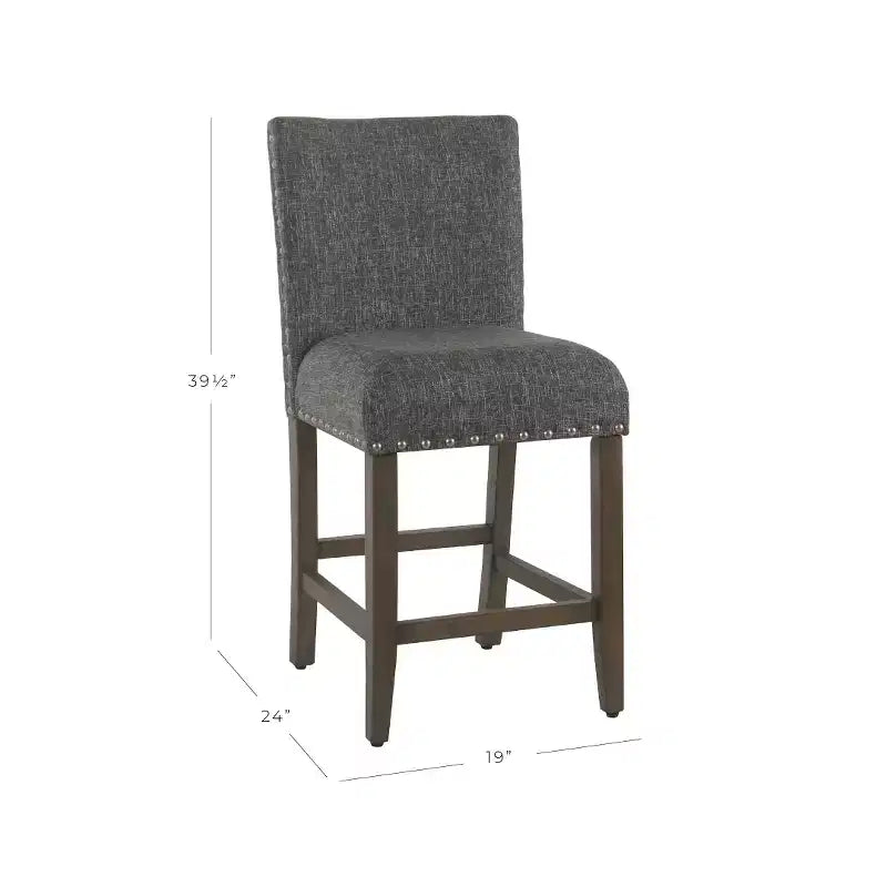 Sgabello da bancone imbottito da 61 cm con borchie