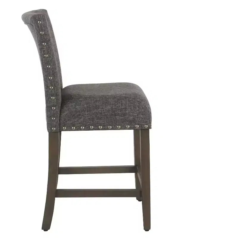 Sgabello da bancone imbottito da 61 cm con borchie