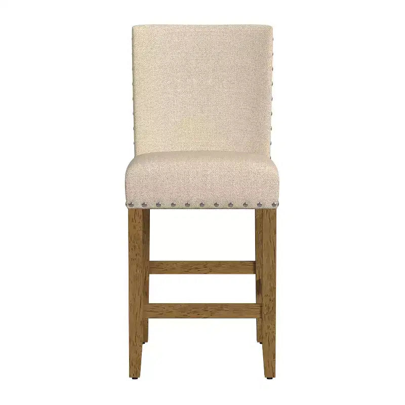 Sgabello da bancone imbottito da 61 cm con borchie