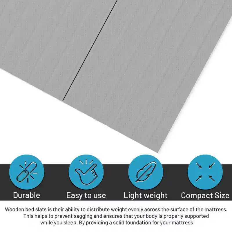 Bunkie Board/Doghe Verticali in Legno ad Alto Spessore di 1,9 cm con Rivestimento per Sostegno Materasso