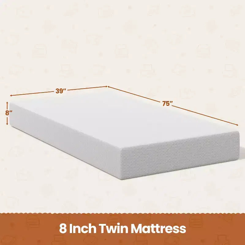 Materasso Yaheetech 8 in memory foam in gel con profumo di tè verde, tecnologia di raffreddamento, 3 strati di schiuma