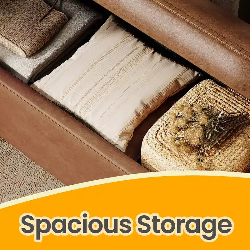 Panca Contenitore, Panca da Letto Contenitore, Panca da Ingresso, Ottomana con Cerniere di Sicurezza, Carico 300 kg