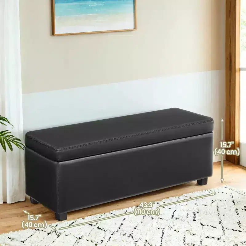 Panca Contenitore, Panca da Letto Contenitore, Panca da Ingresso, Ottomana con Cerniere di Sicurezza, Carico 300 kg