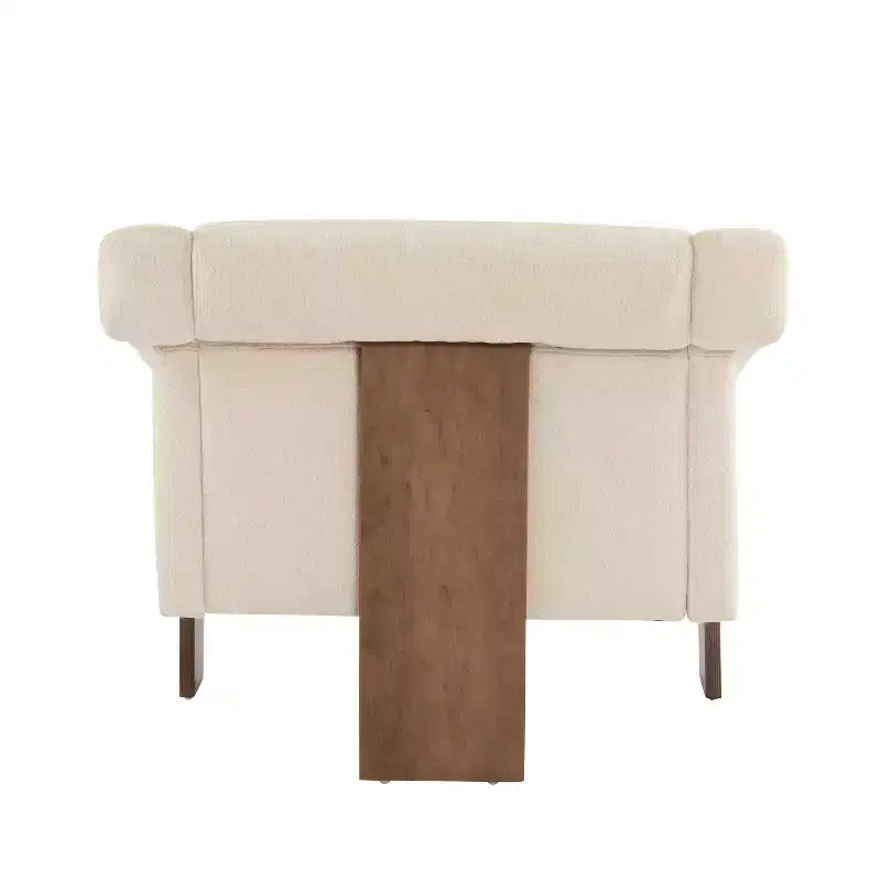 Poltrona imbottita in legno in stile moderno di metà secolo