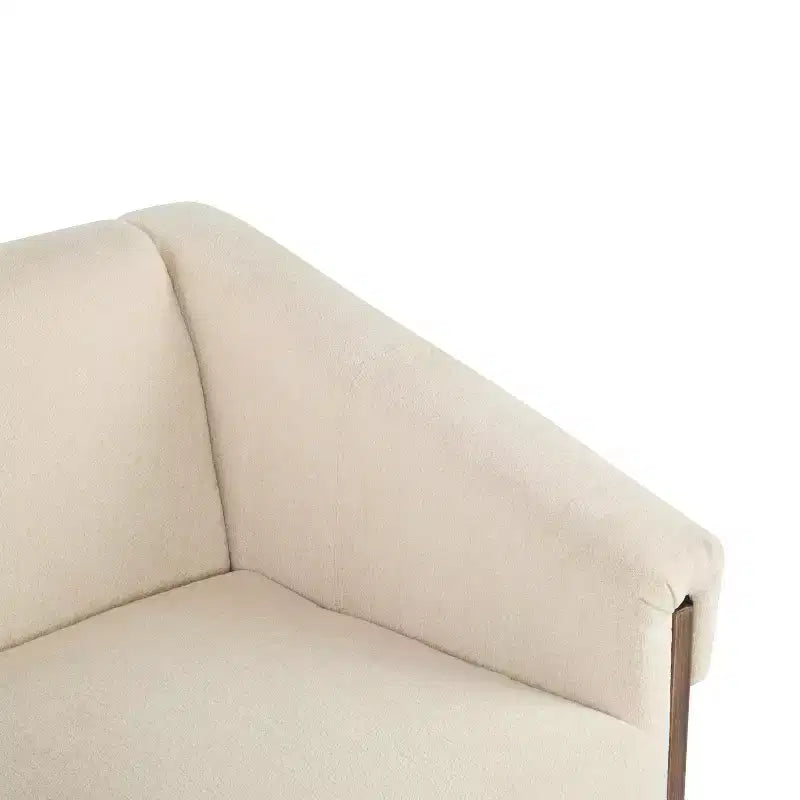 Poltrona imbottita in legno in stile moderno di metà secolo
