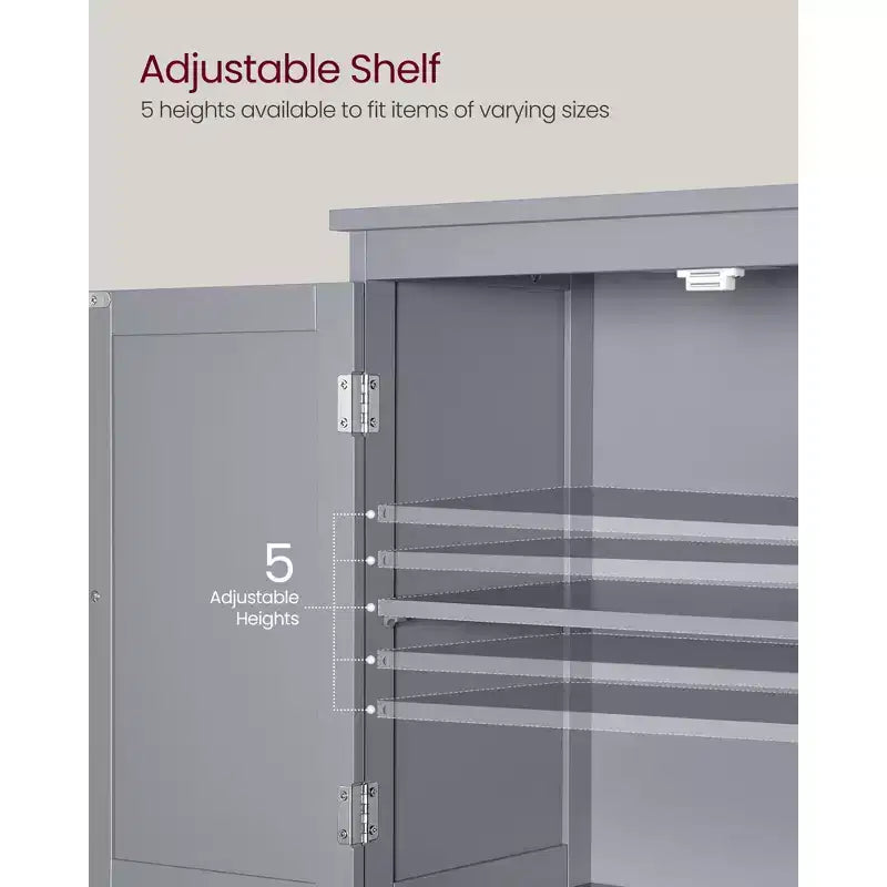 Mobiletto Contenitore da Bagno a Terra, Unità Contenitore da Bagno, Mobiletto Autoportante con 2 Cassetti e 2 Ante