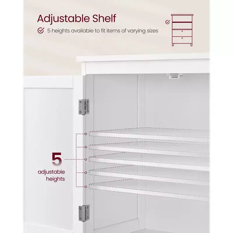 Mobiletto Contenitore da Bagno a Terra, Unità Contenitore da Bagno, Mobiletto Autoportante con 2 Cassetti e 2 Ante